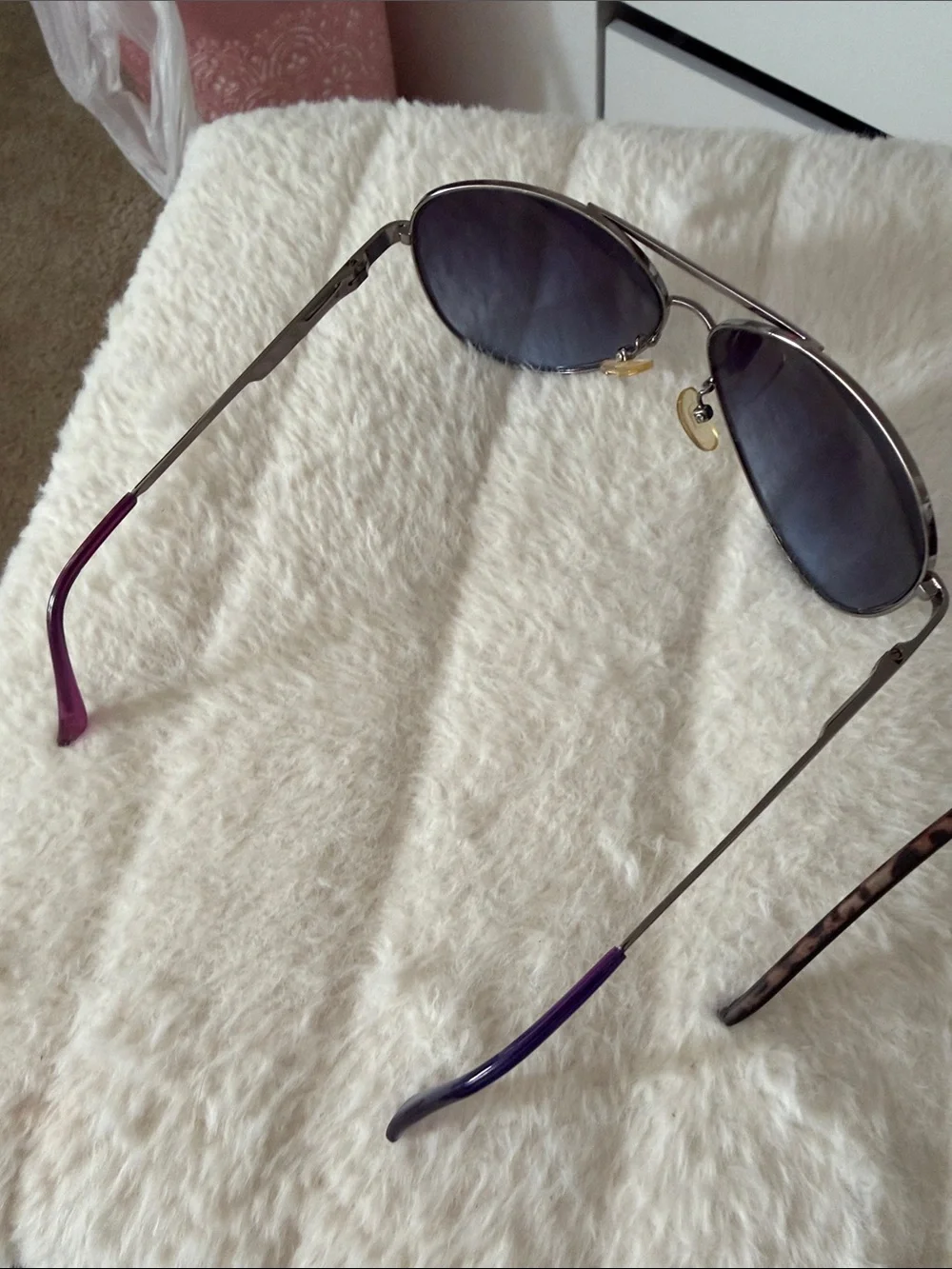 Leopard Print Square w/ Black Lenses and Purple Aviator Sunglasses 2pk